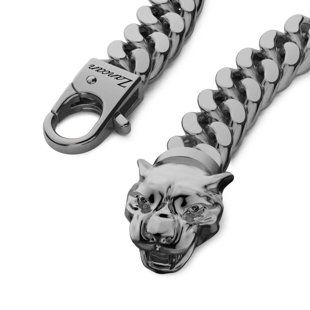 Zancan Bracciale A Grumetta Zancan In Argento Con Chiusura A Testa Di Pantera