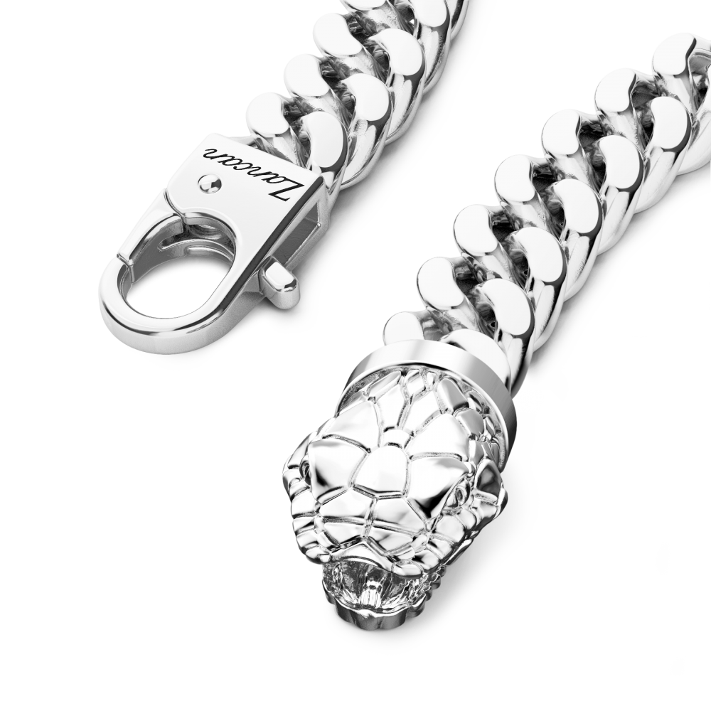 Zancan Bracciale A Grumetta Zancan In Argento Con Chiusura A Testa Di Serpente