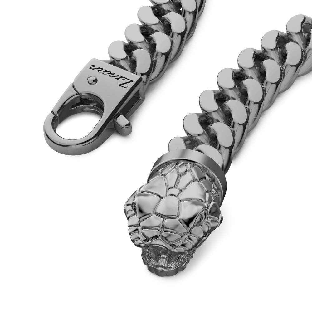 Zancan Bracciale A Grumetta Zancan In Argento Con Chiusura A Testa Di Serpente