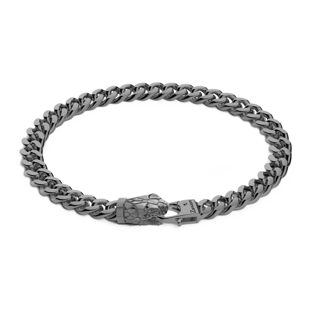 Zancan Bracciale a grumetta Zancan in argento con chiusura a testa di serpente
