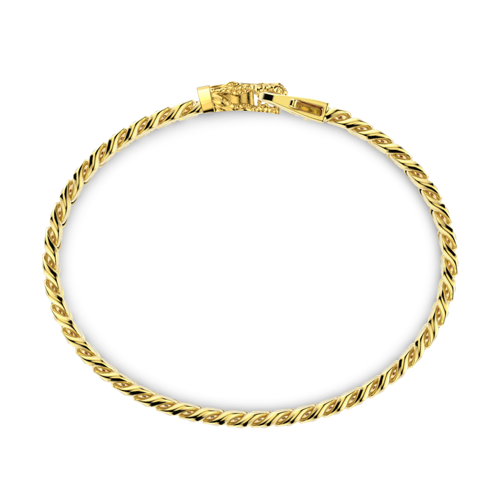 Zancan Bracciale A Grumetta Zancan In Argento Con Chiusura A Testa Di Coccodrillo