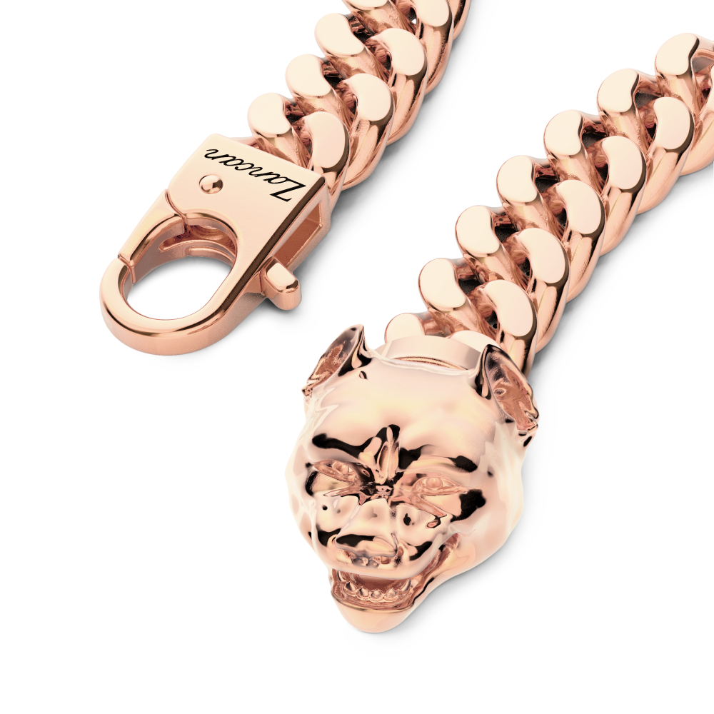 Zancan Bracciale A Grumetta Zancan In Argento Con Chiusura A Testa Di Pitbull