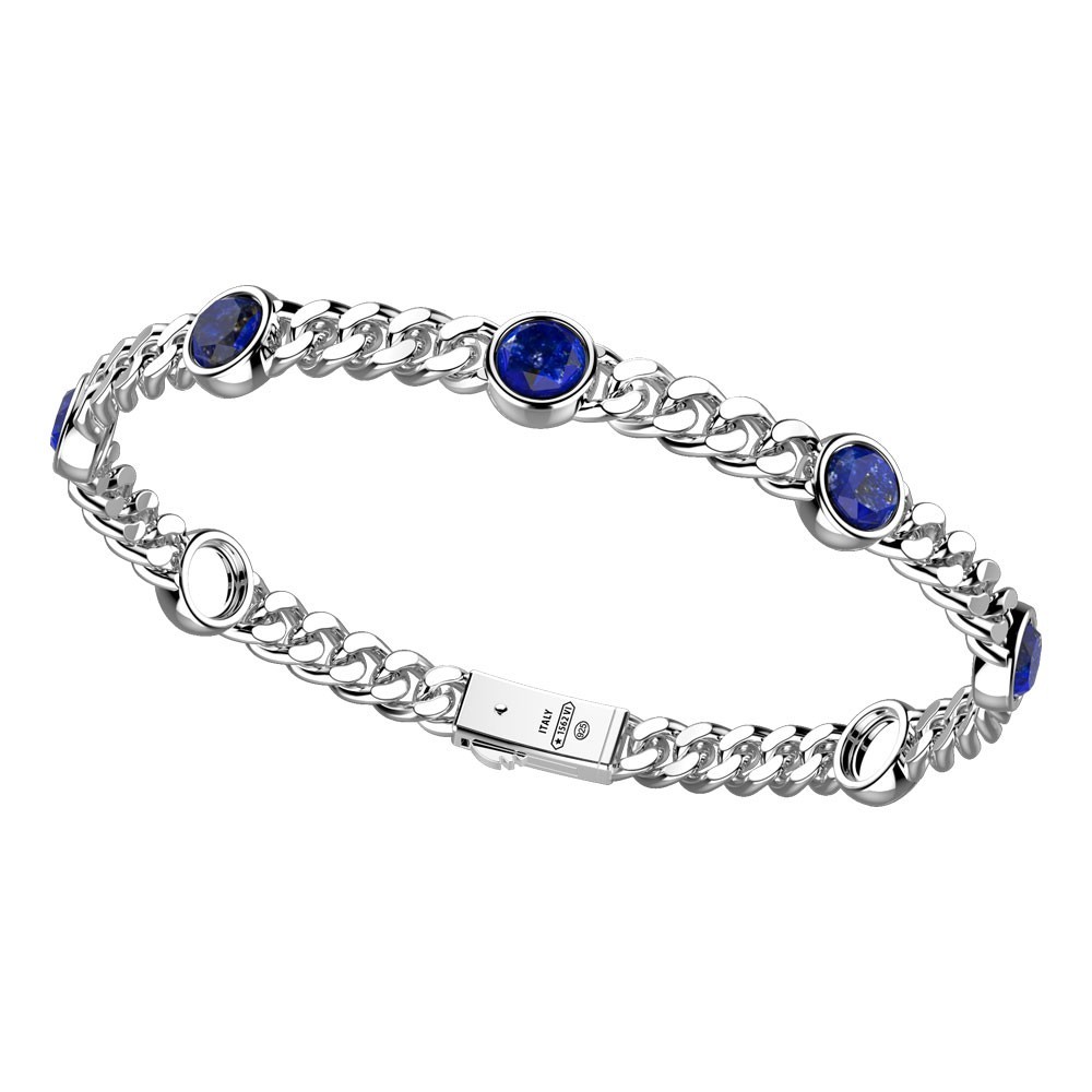 Zancan Bracciale a grumetta Zancan in argento con pietre lapis