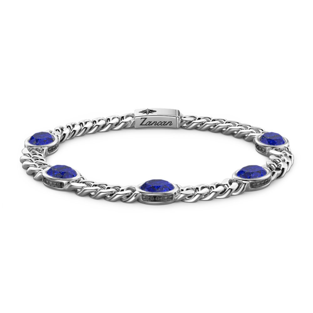 Zancan Bracciale a grumetta Zancan in argento con pietre blu