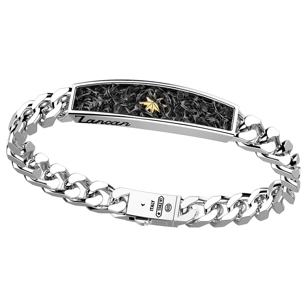 Zancan Bracciale a grumetta Zancan in argento con targa