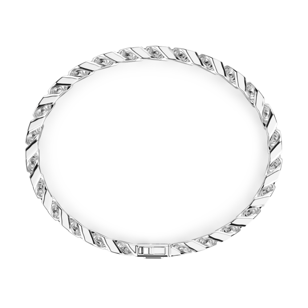 Zancan Bracciale A Grumette Zanca In Argento Con Smalto Nero