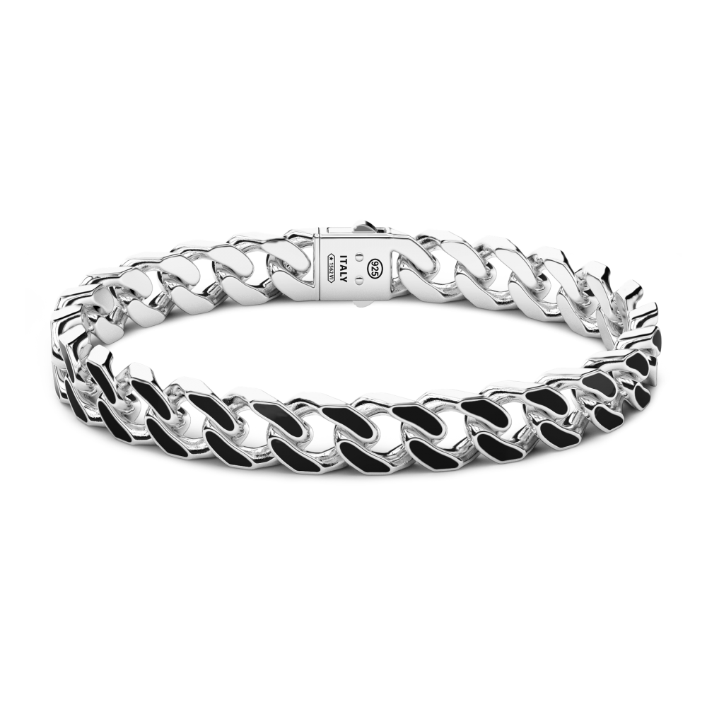 Zancan Bracciale a grumette Zanca in argento con smalto nero