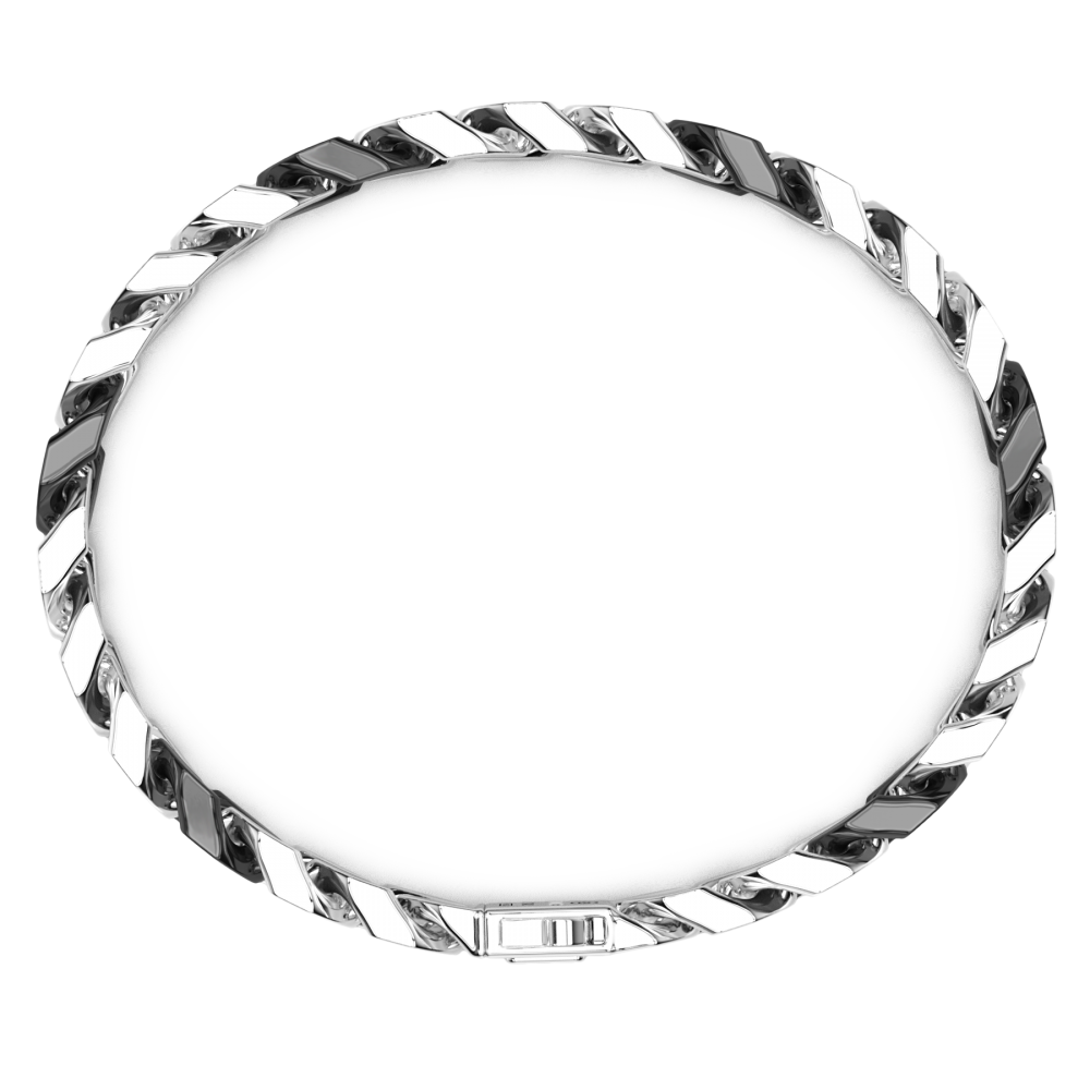 Zancan Bracciale A Grumette Zanca In Argento E Ceramica