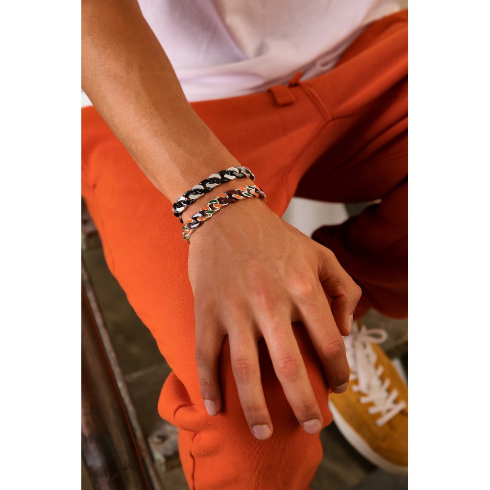 Zancan Bracciale A Grumette Zanca In Argento E Ceramica