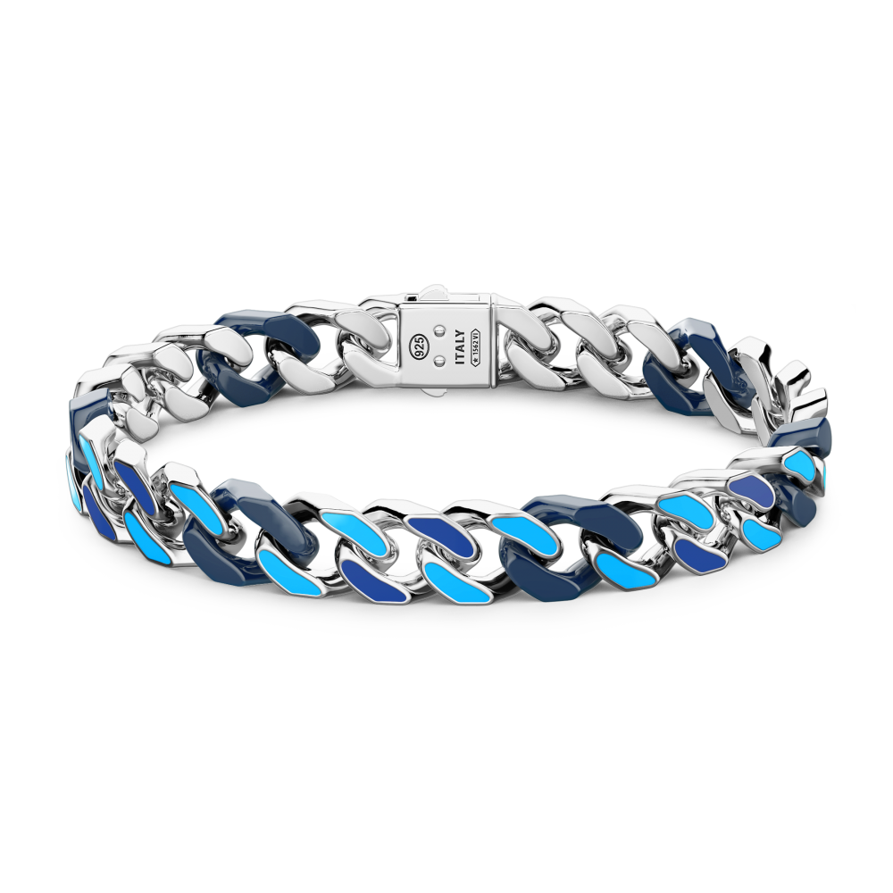 Zancan Bracciale a grumette Zanca in argento e ceramica con maglie smaltate