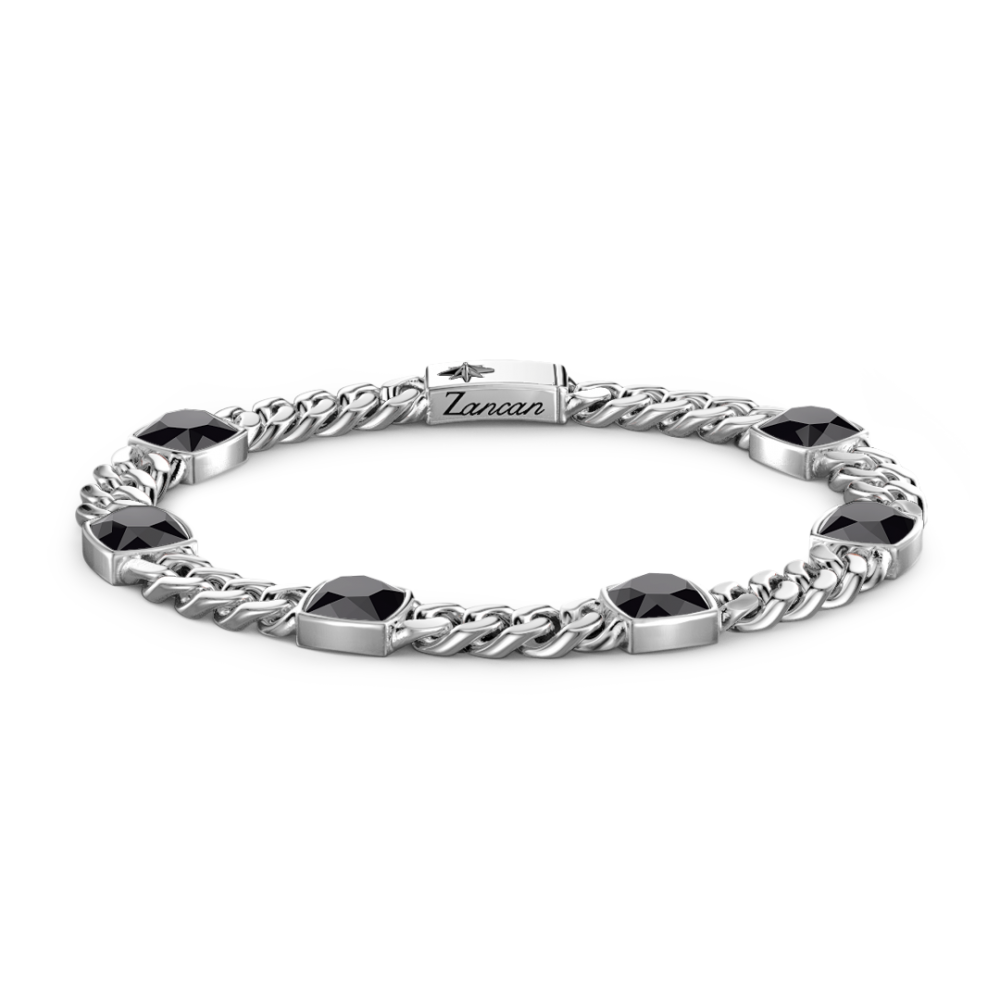 Zancan Bracciale a grumette Zancan in argento con pietre nere