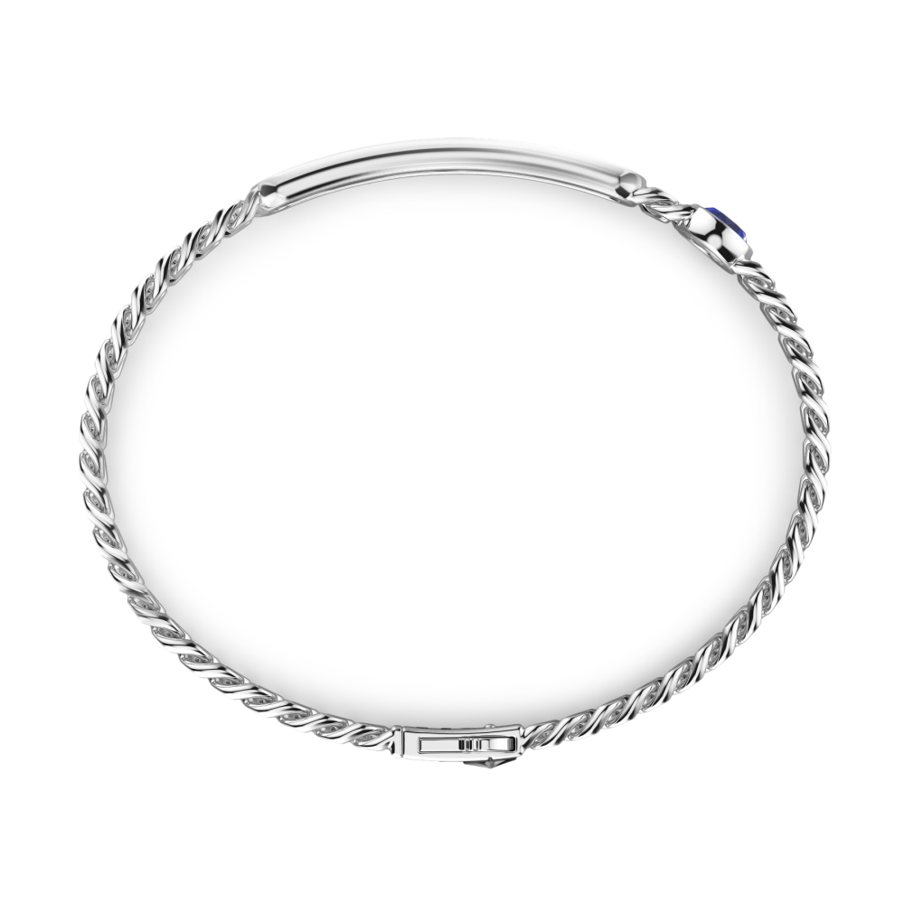 Zancan Bracciale A Grumette Zancan In Argento Con Targa E Pietre Lapis