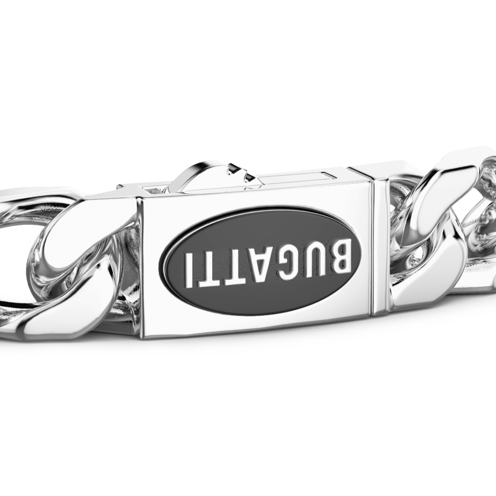 Zancan Bracciale Bugatti Groumette In Argento 925 Con Targa Centrale
