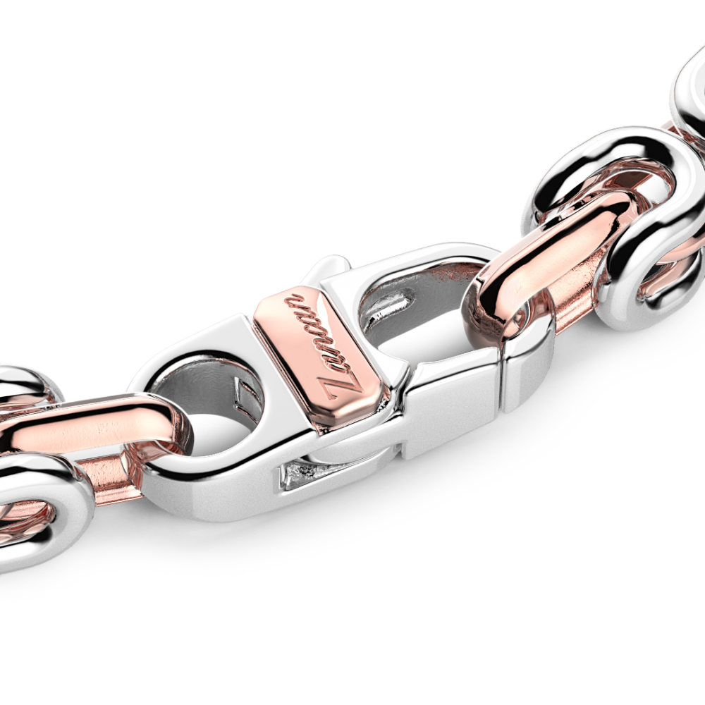 Zancan Bracciale Da Uomo Zancan Catena In Argento E Oro 18k