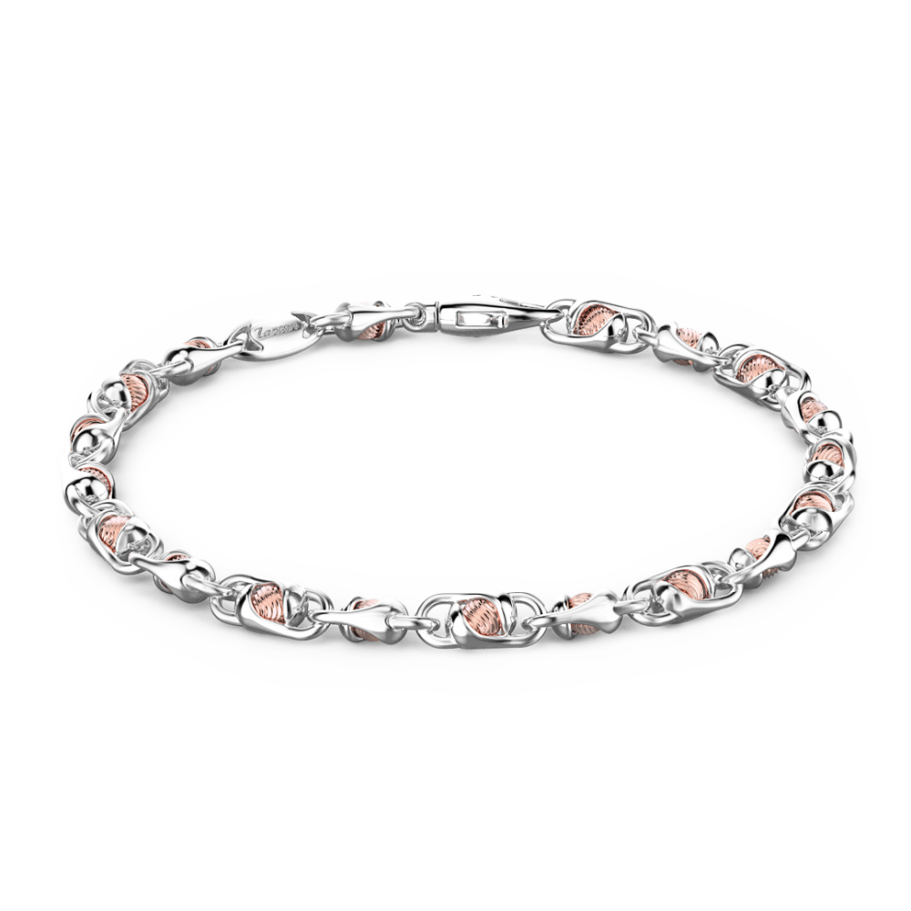 Zancan Bracciale da uomo Zancan catena in argento e oro rosa