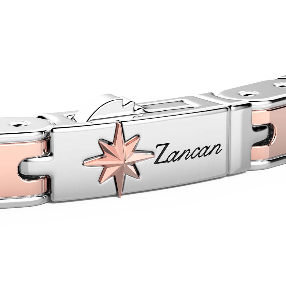Zancan Bracciale Da Uomo Zancan In Argento E Oro Rosa