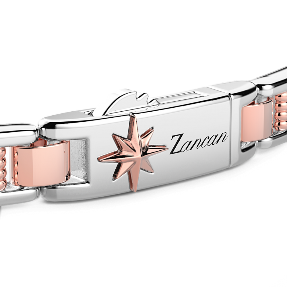 Zancan Bracciale Da Uomo Zancan In Argento E Oro Rosa