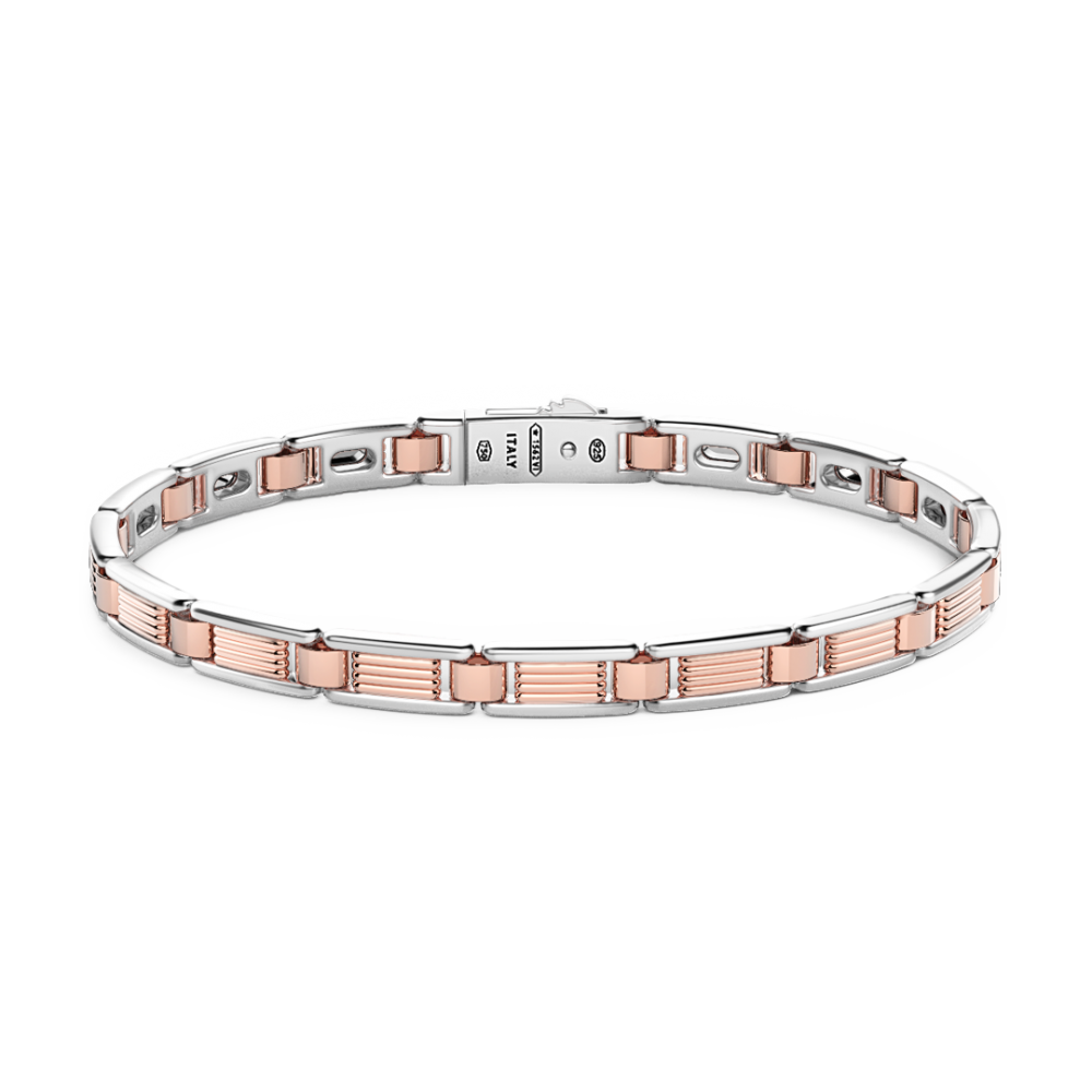 Zancan Bracciale da uomo Zancan in argento e oro rosa