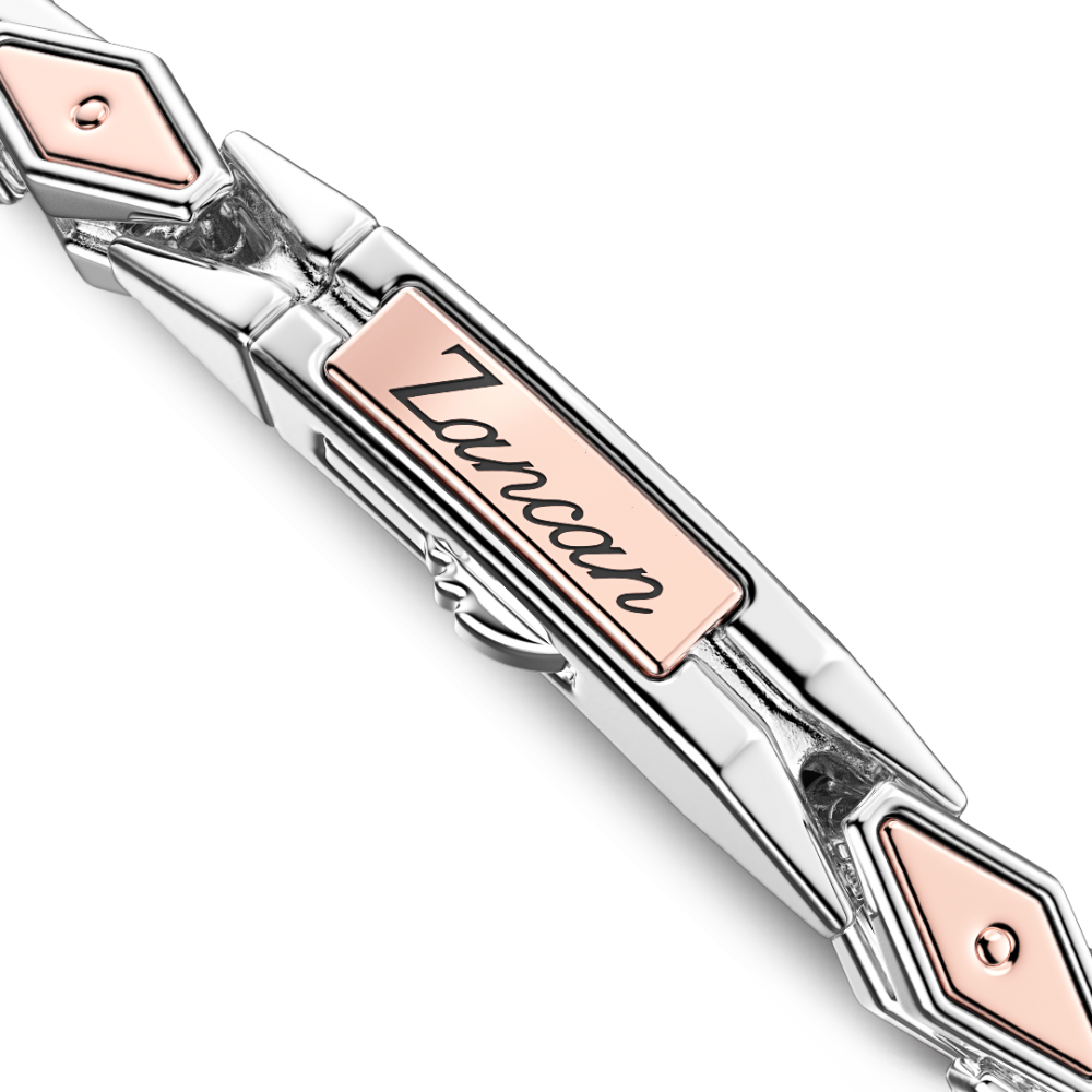 Zancan Bracciale Da Uomo Zancan In Argento E Oro Rosa