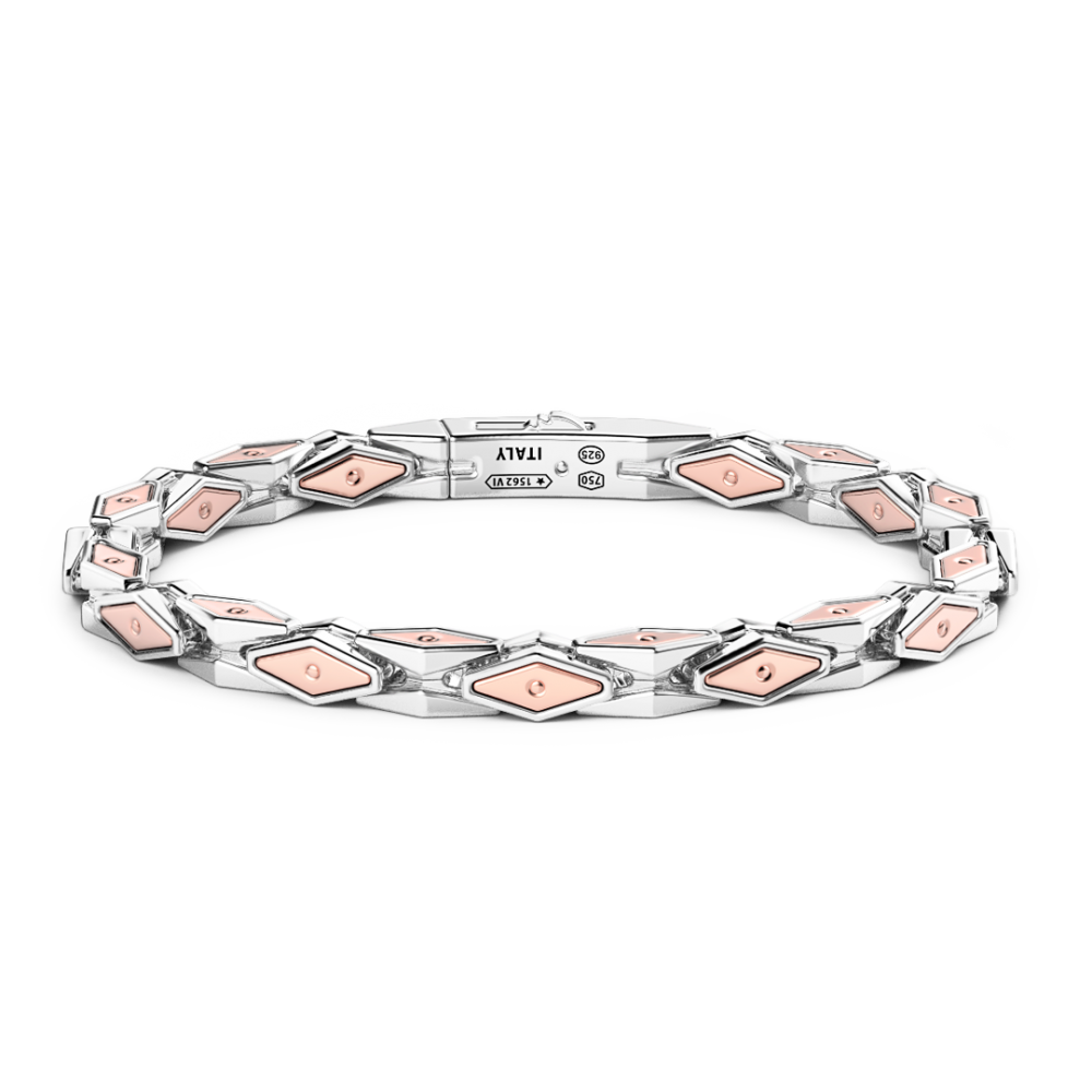 Zancan Bracciale da uomo Zancan in argento e oro rosa