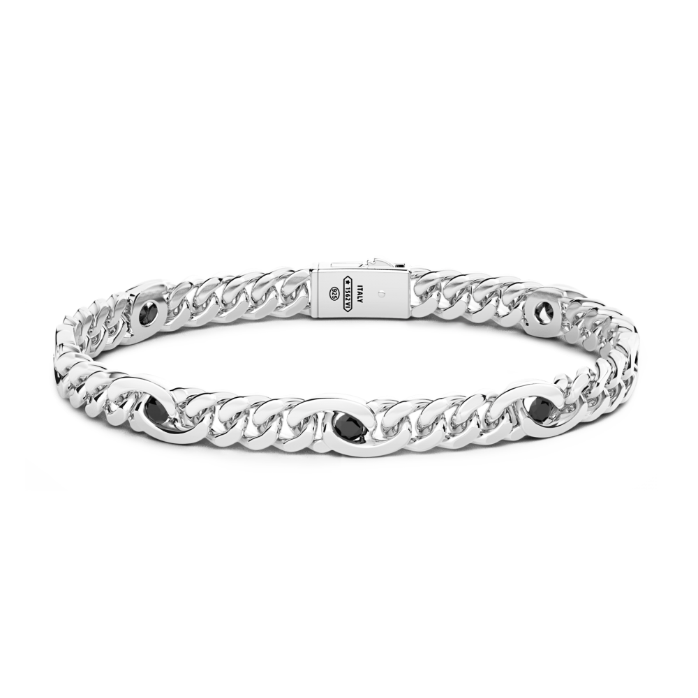 Zancan Bracciale solo maglia Zancan in argento con pietre naturali