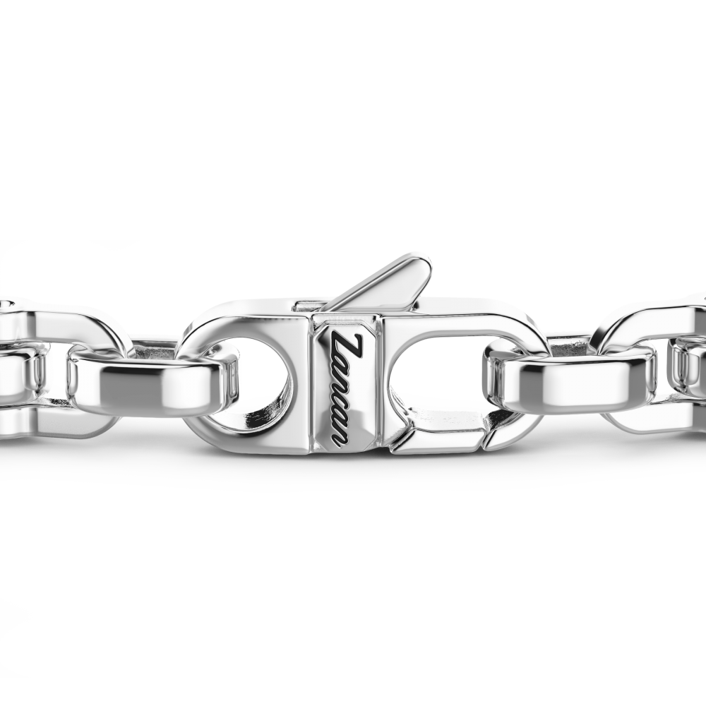 Zancan Bracciale Solo Maglia Zancan In Argento Con Pietre Nere