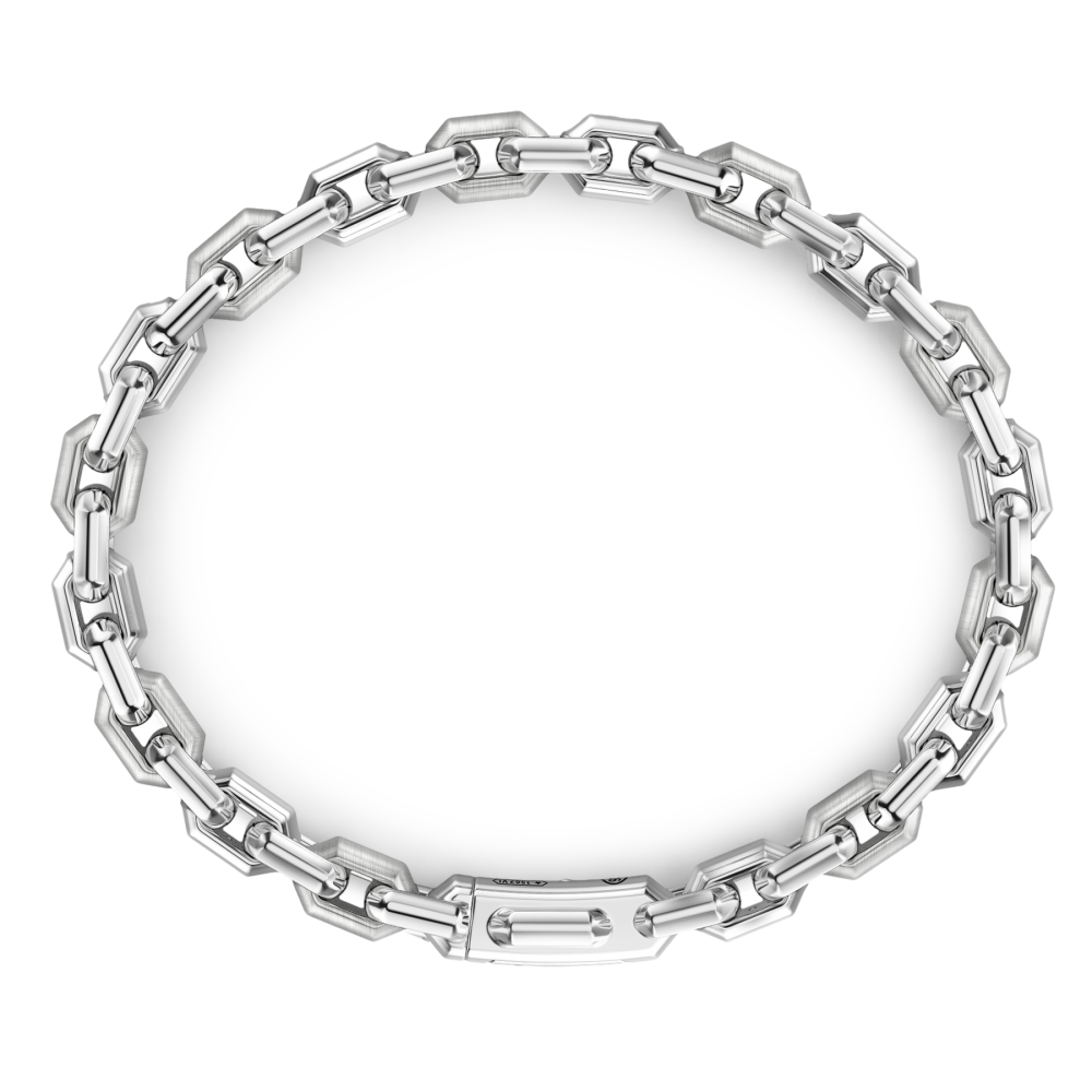 Zancan Bracciale Solo Maglia Zancan In Argento Con Pietre Nere