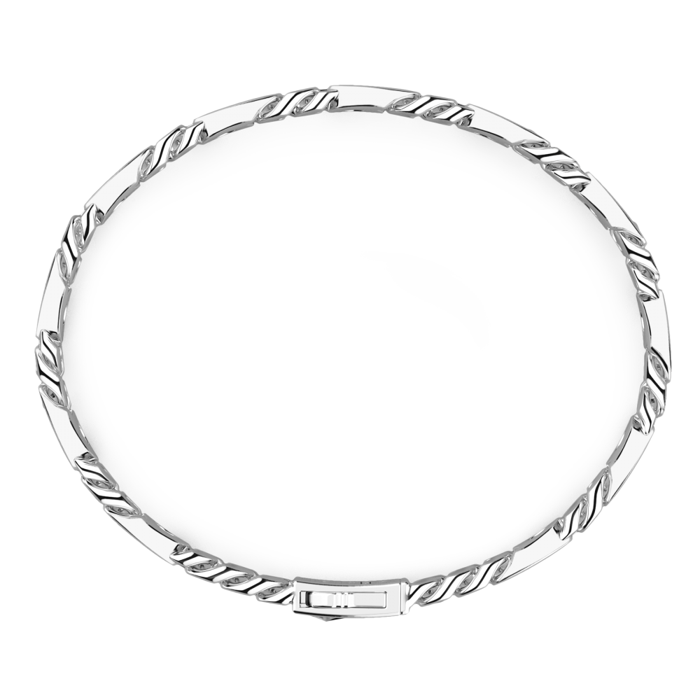 Zancan Bracciale Solo Maglia Zancan In Argento Con Pietre