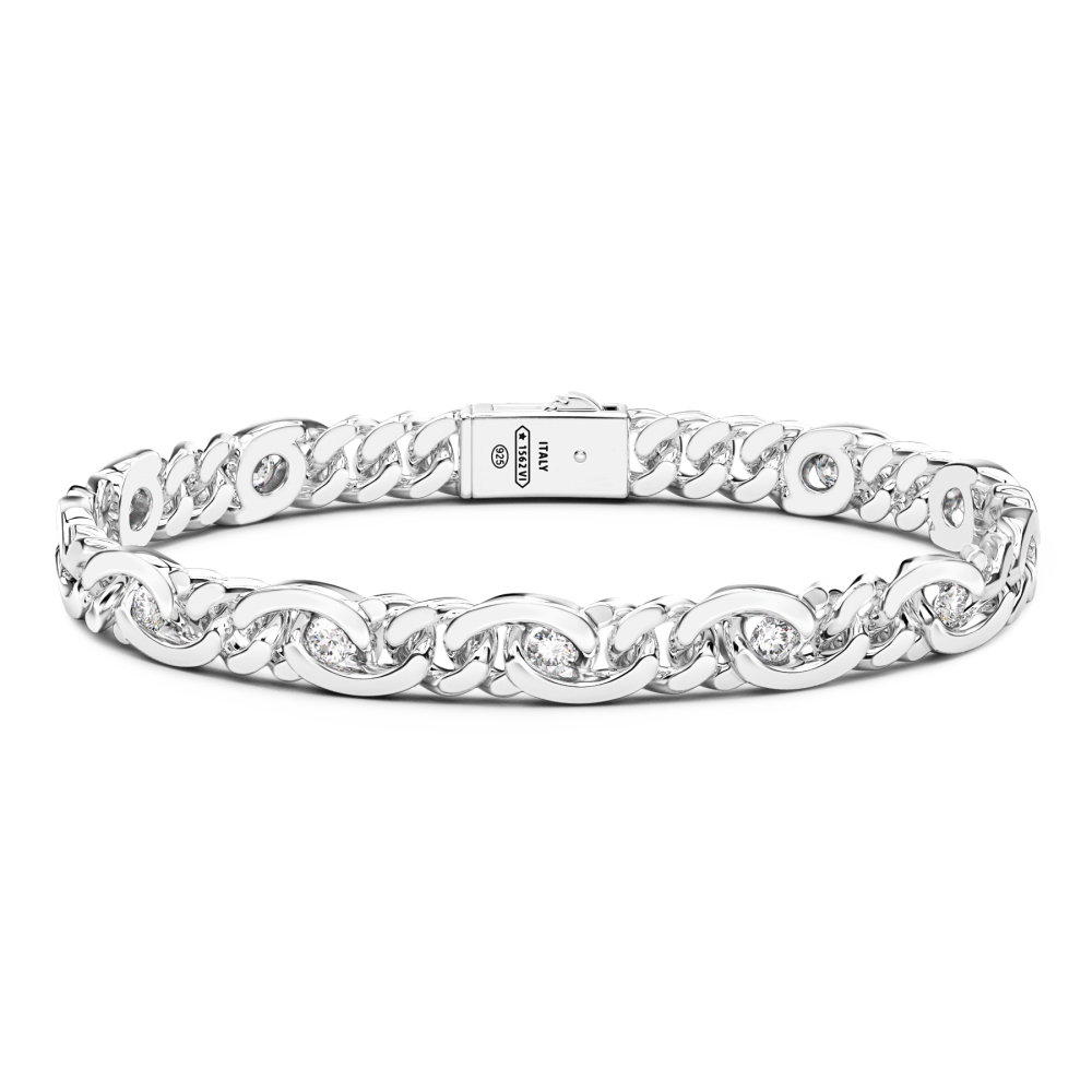 Zancan Bracciale solo maglia Zancan in argento con pietre