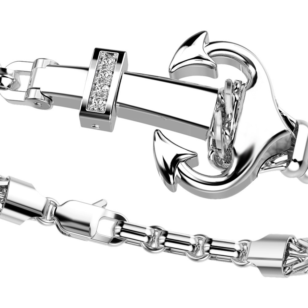 Zancan Bracciale Zancan Con Ancora In Argento E Pietre