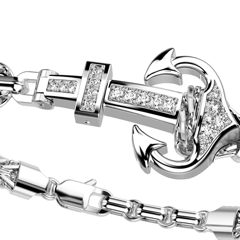 Zancan Bracciale Zancan Con Ancora In Argento E Pietre