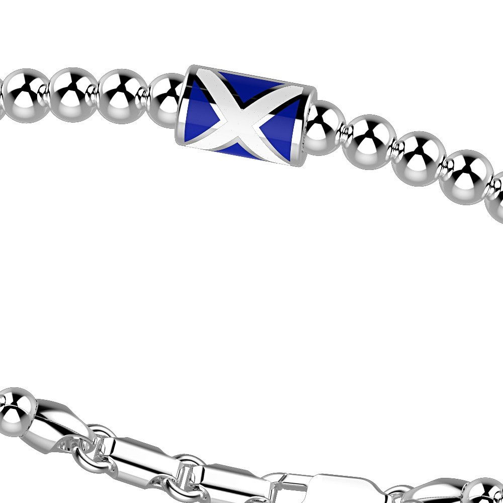 Zancan Bracciale Zancan In Argento A Sfere Con Bandiera Nautica