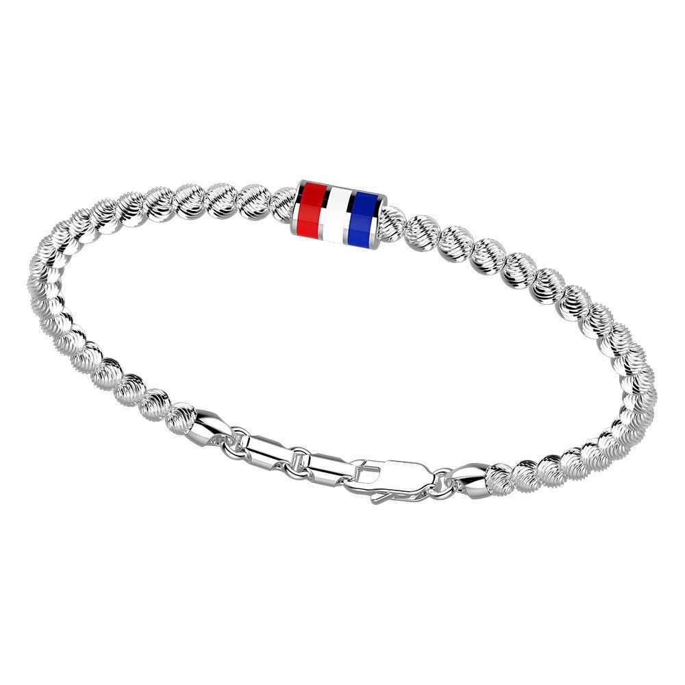 Zancan Bracciale Zancan in argento a sfere con bandiera nautica