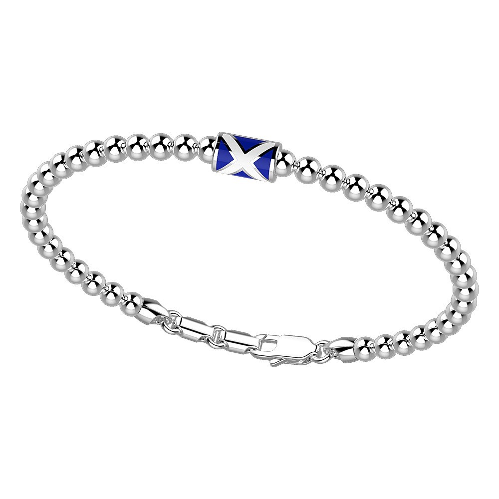 Zancan Bracciale Zancan in argento a sfere con bandiera nautica