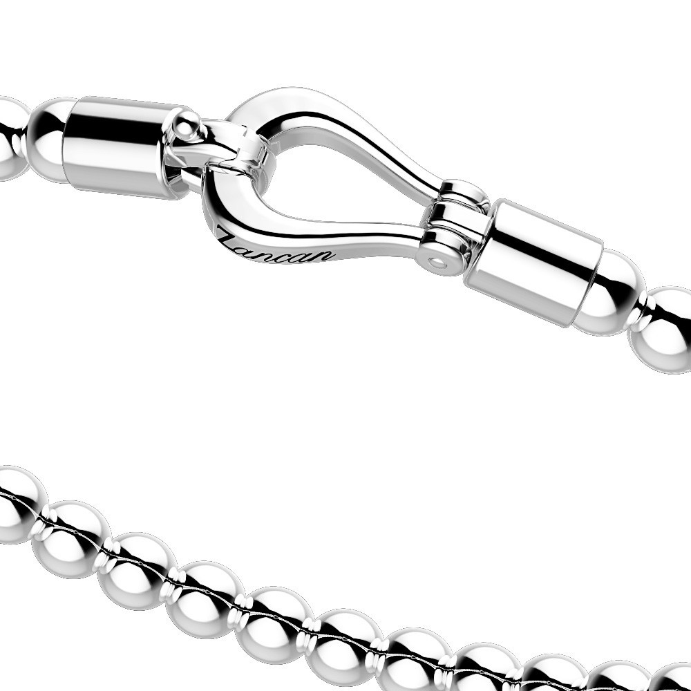 Zancan Bracciale Zancan In Argento A Sfere Con Chiusura Moschettone