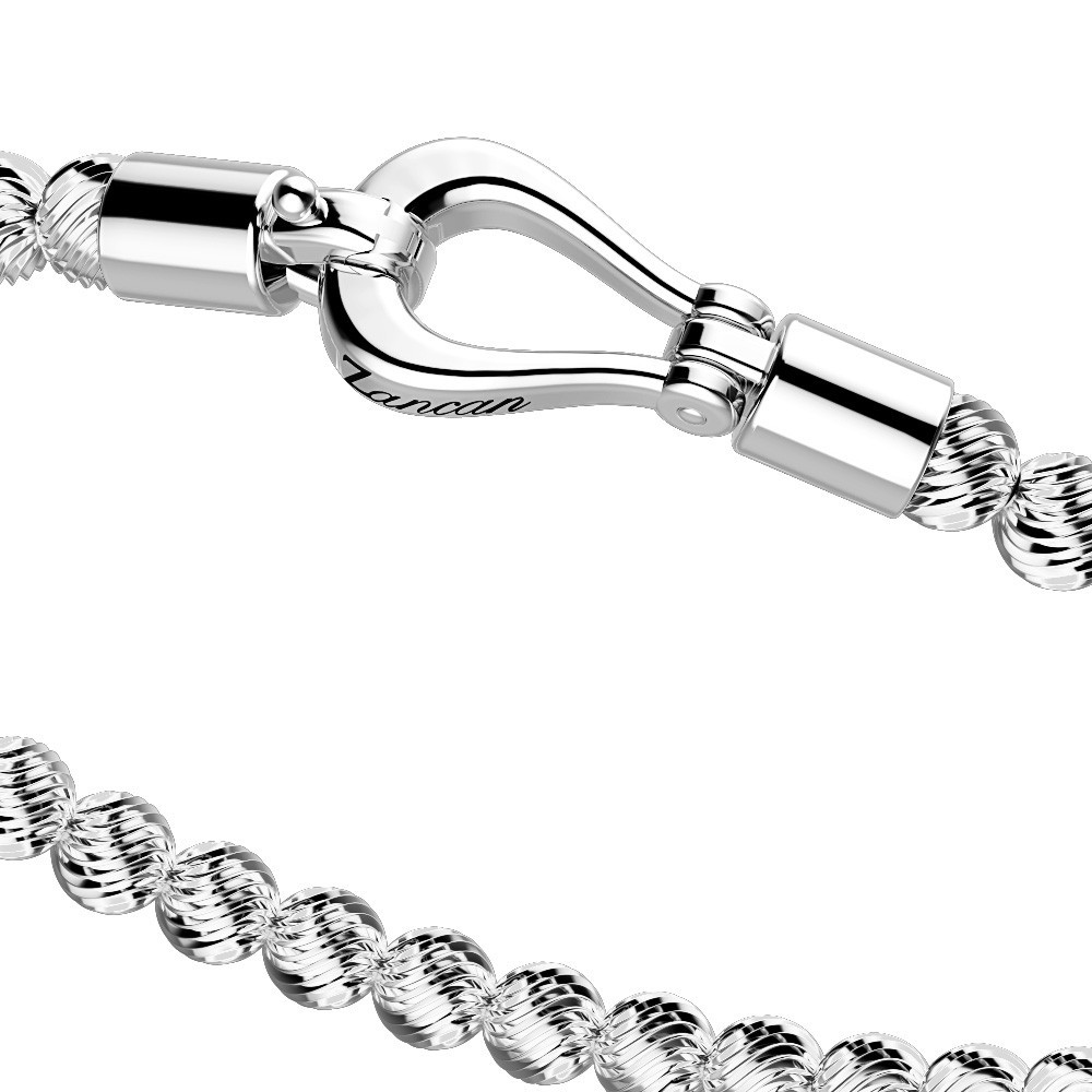 Zancan Bracciale Zancan In Argento A Sfere Con Chiusura Moschettone