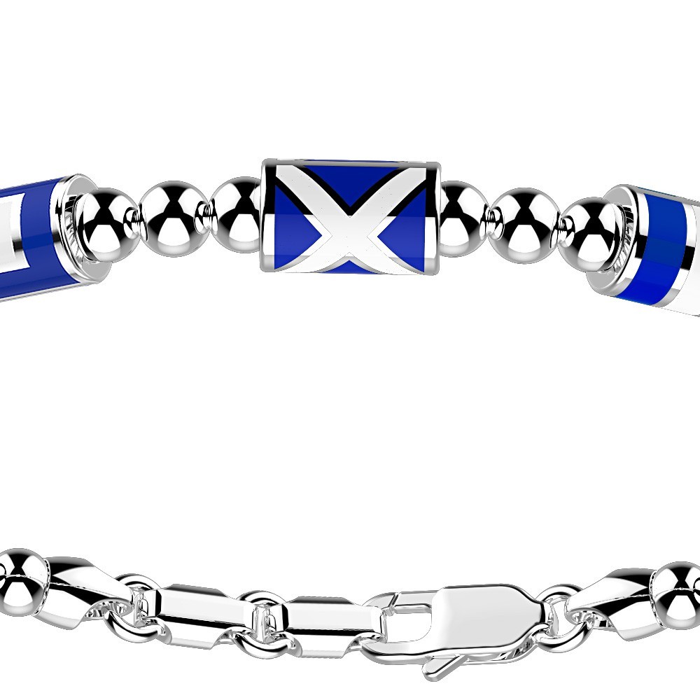 Zancan Bracciale Zancan In Argento A Sfere Con Tre Bandiere Nautiche