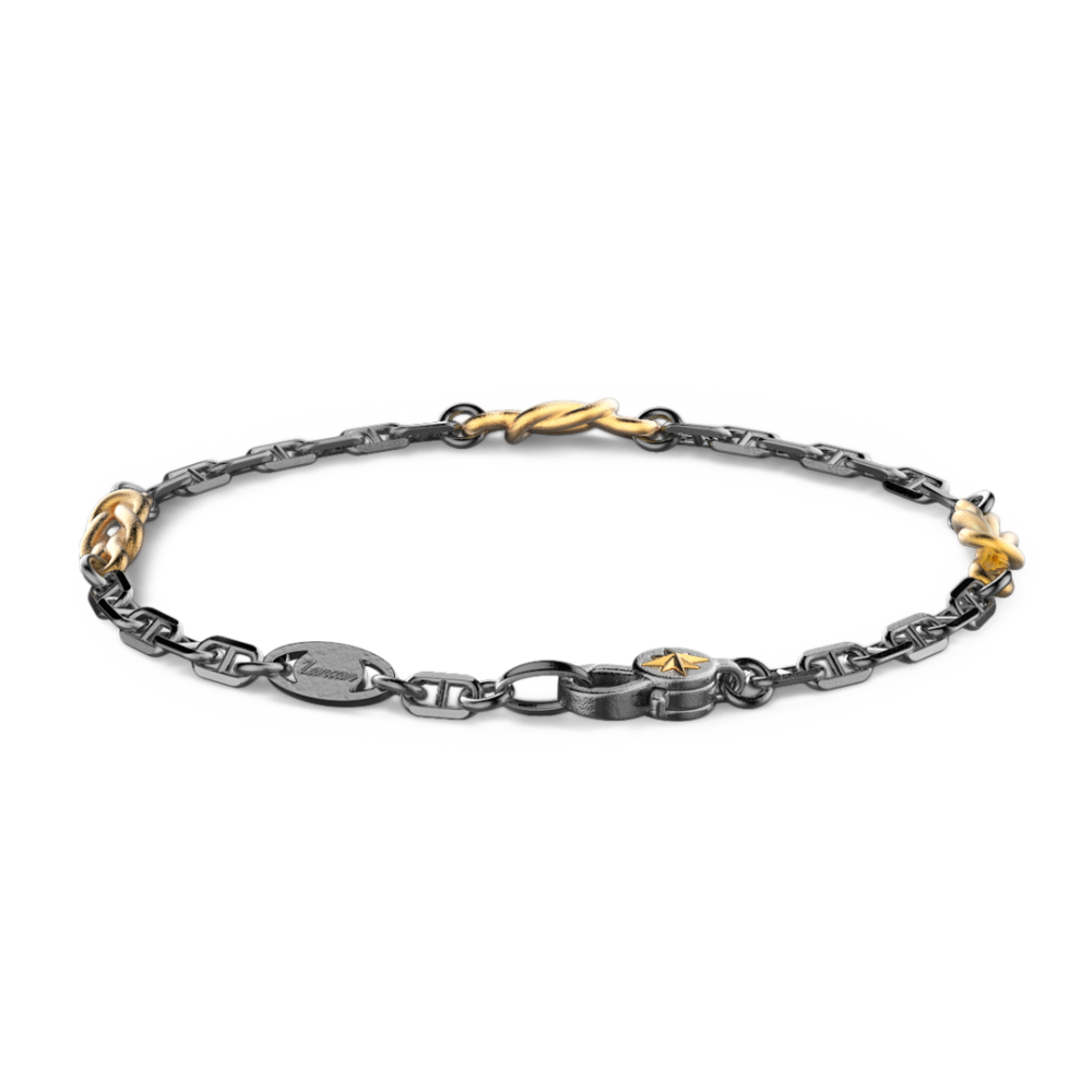 Zancan Bracciale Zancan in argento brunito con nodi marinari