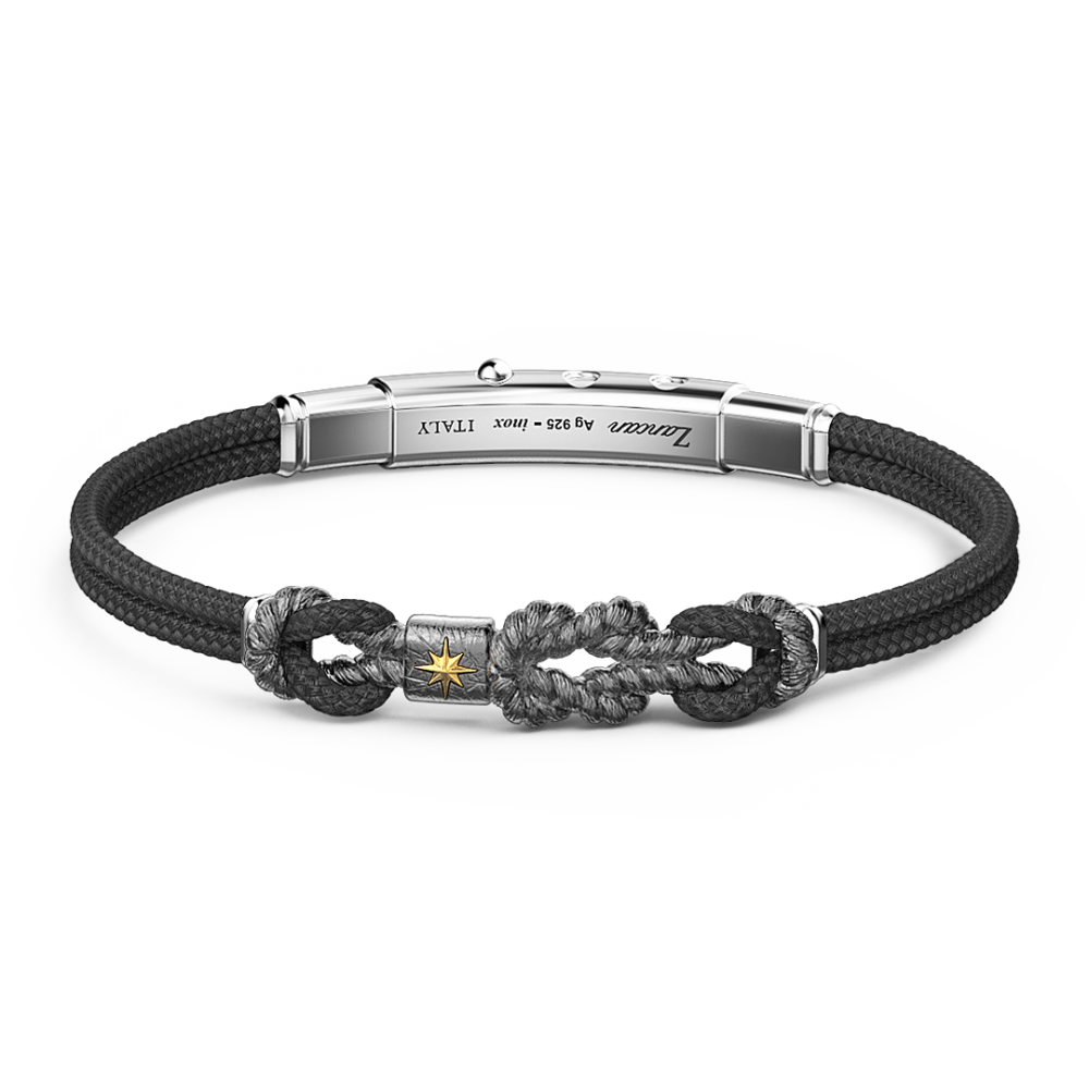Zancan Bracciale Zancan in argento brunito con nodo