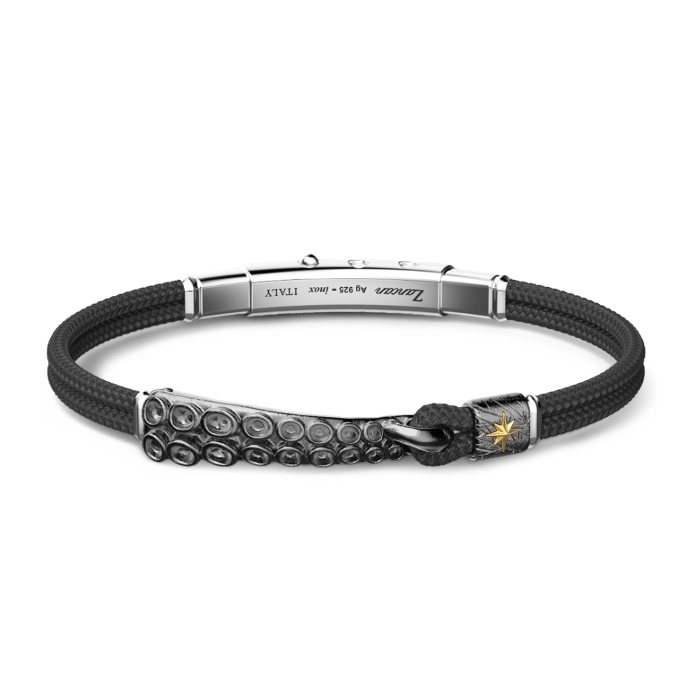 Zancan Bracciale Zancan in argento brunito con tentacoli di piovra