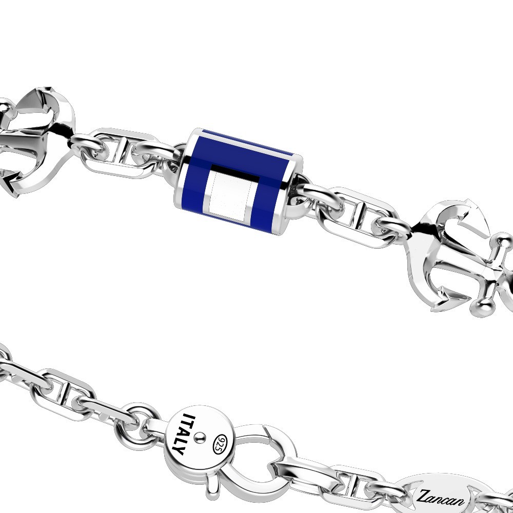 Zancan Bracciale Zancan In Argento Con Bandiere Nautiche
