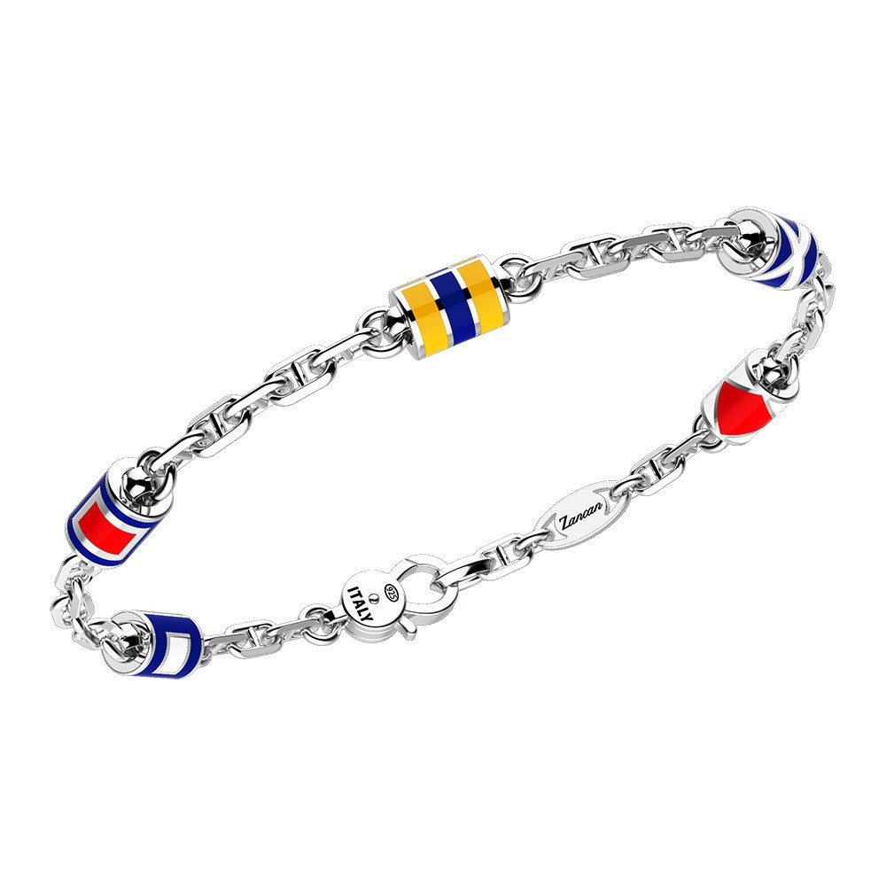 Zancan Bracciale Zancan in argento con bandiere nautiche