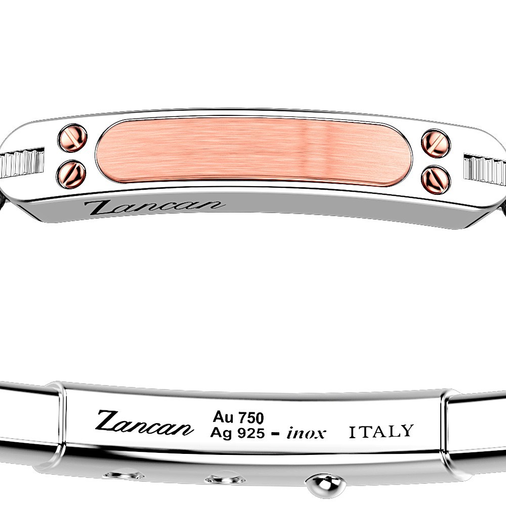 Zancan Bracciale Zancan In Argento Con Inserti In Oro 18k E Kevlar