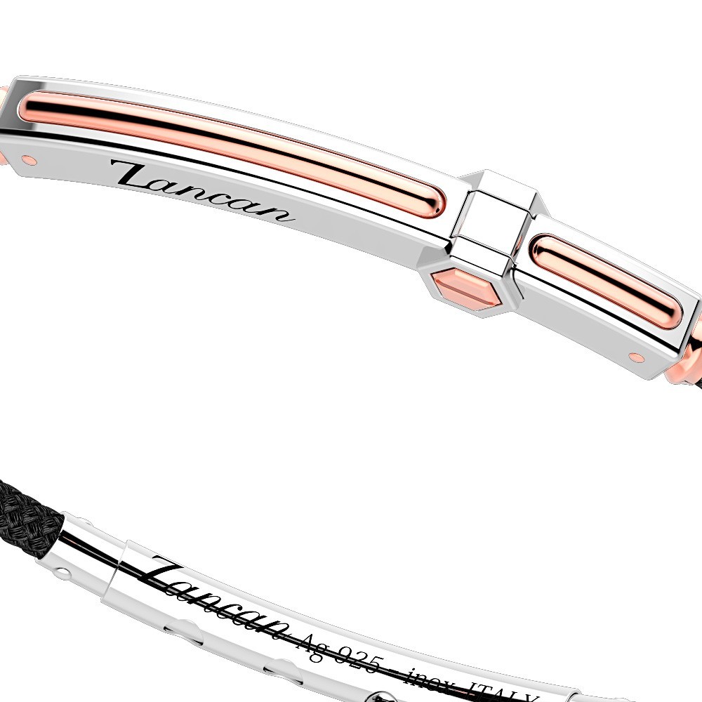 Zancan Bracciale Zancan In Argento Con Inserti In Oro 18k E Kevlar