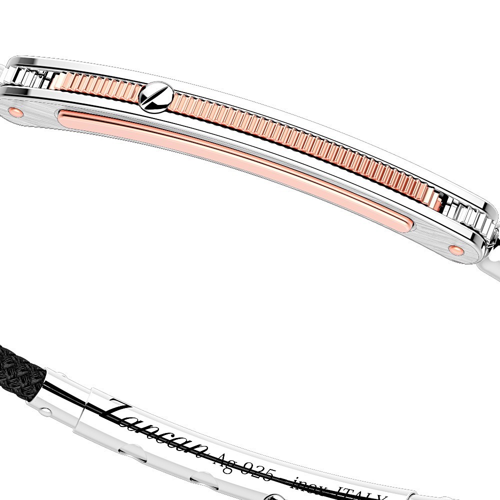 Zancan Bracciale Zancan In Argento Con Inserti In Oro 18k E Kevlar