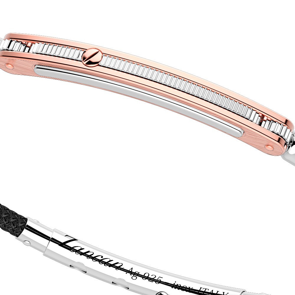 Zancan Bracciale Zancan In Argento Con Inserti In Oro 18k E Kevlar