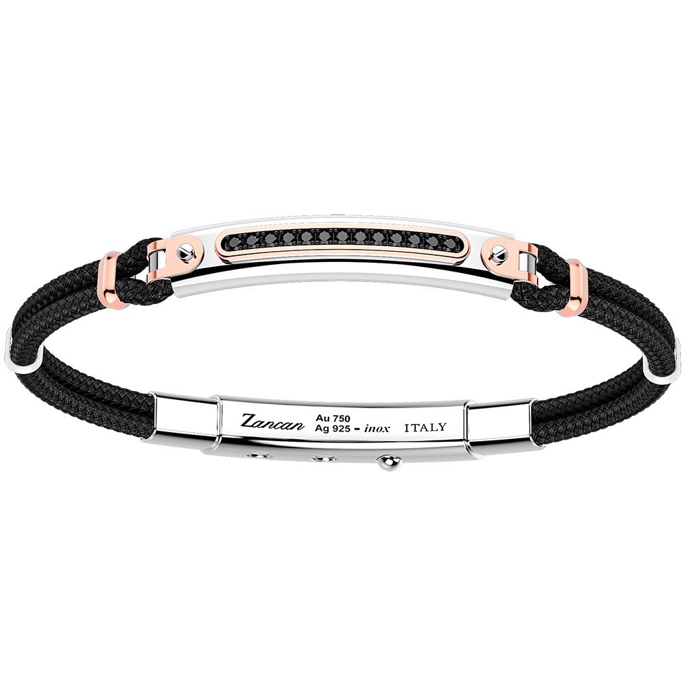 Zancan Bracciale Zancan in argento con inserti in oro 18k pietre e kevlar