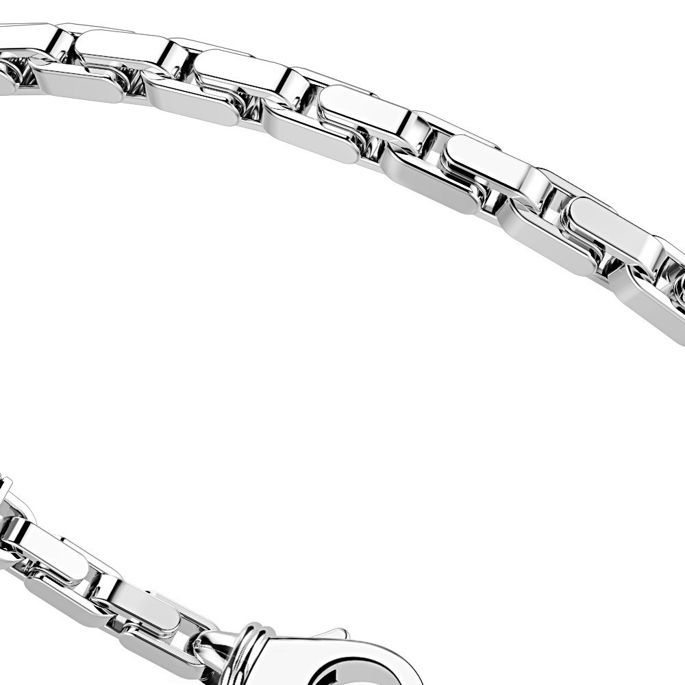 Zancan Bracciale Zancan In Argento Con Maglia Veneziana E Pietre Nere