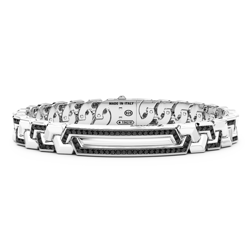 Zancan Bracciale Zancan in argento con pietre e targa centrale
