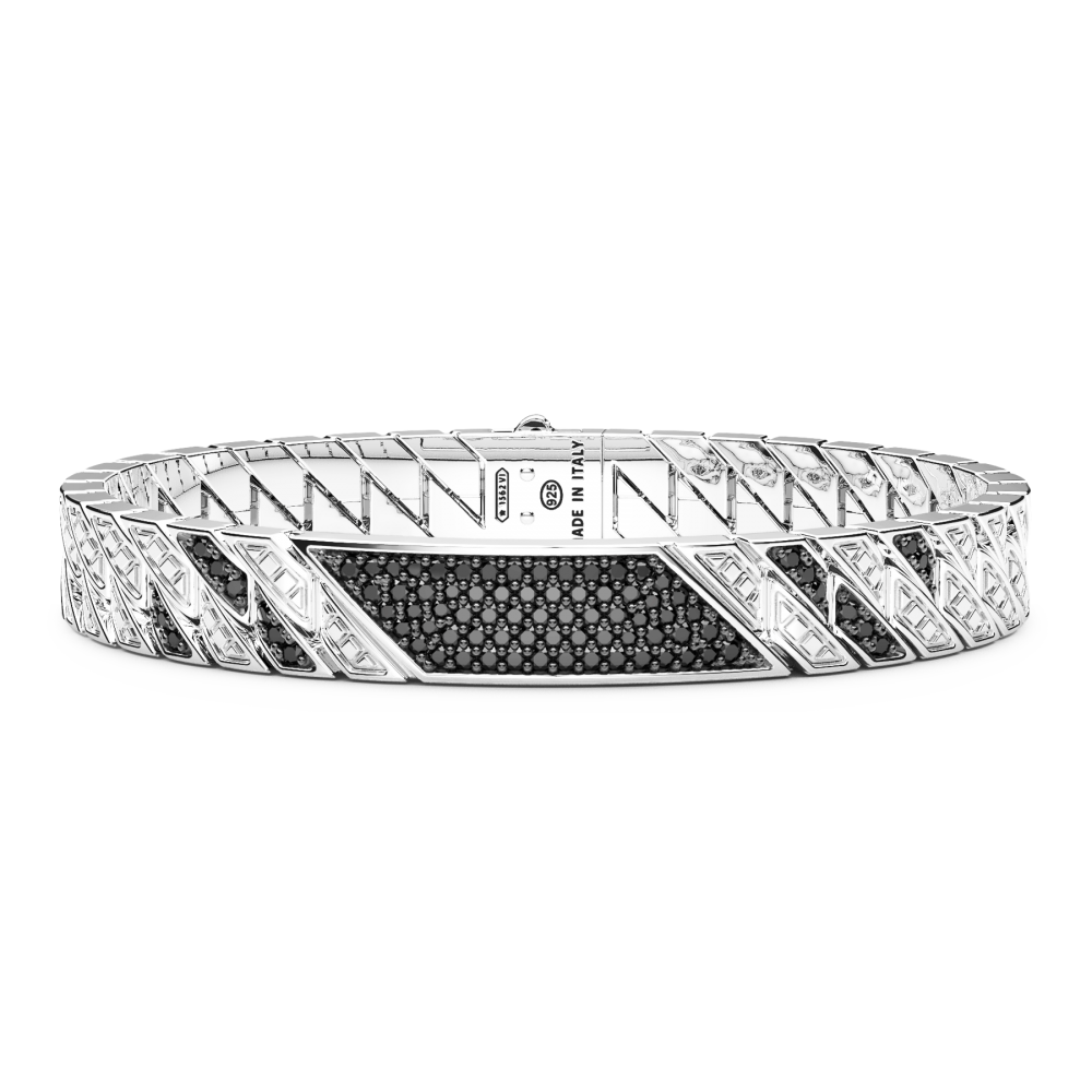 Zancan Bracciale Zancan in argento con pietre e targa centrale